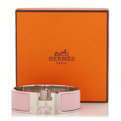 Hermes Enamel Wide Clic Clac H Bracelet GM Rose Nacarat 5 of 5