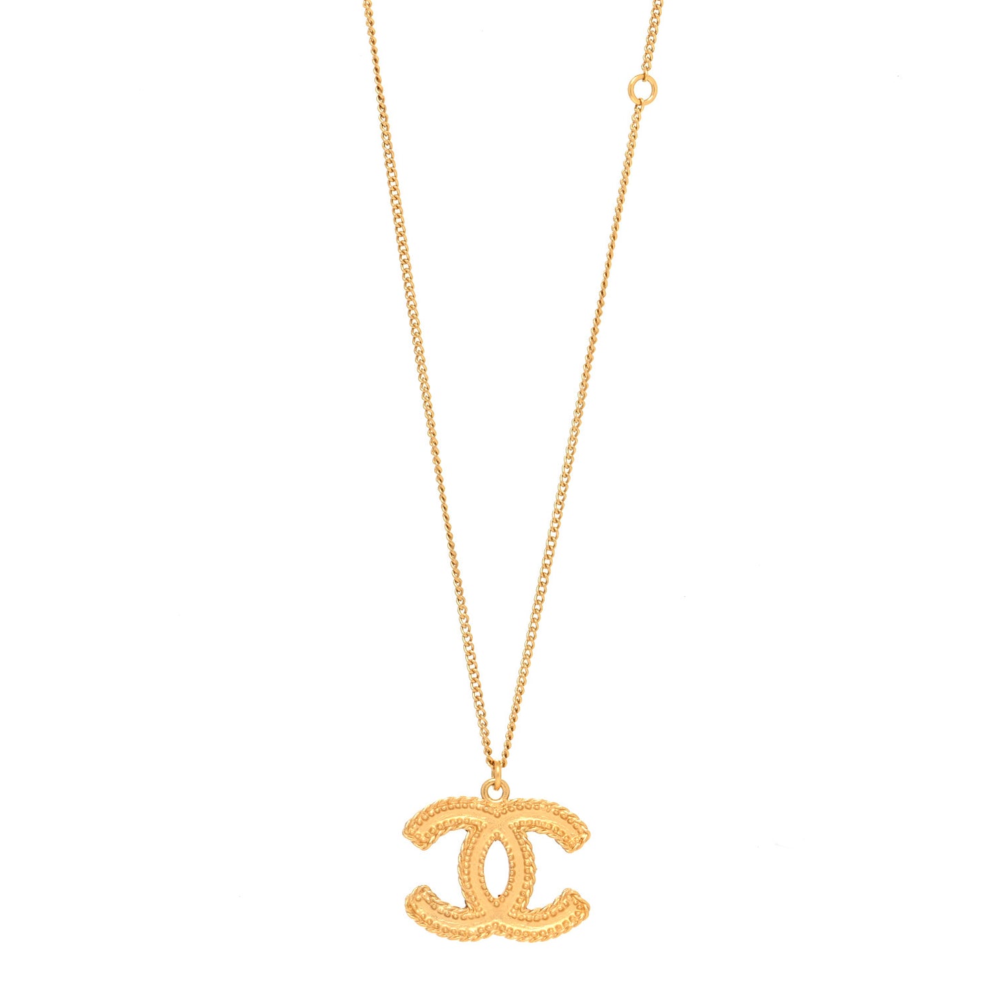 Metal CC Necklace Matte Gold