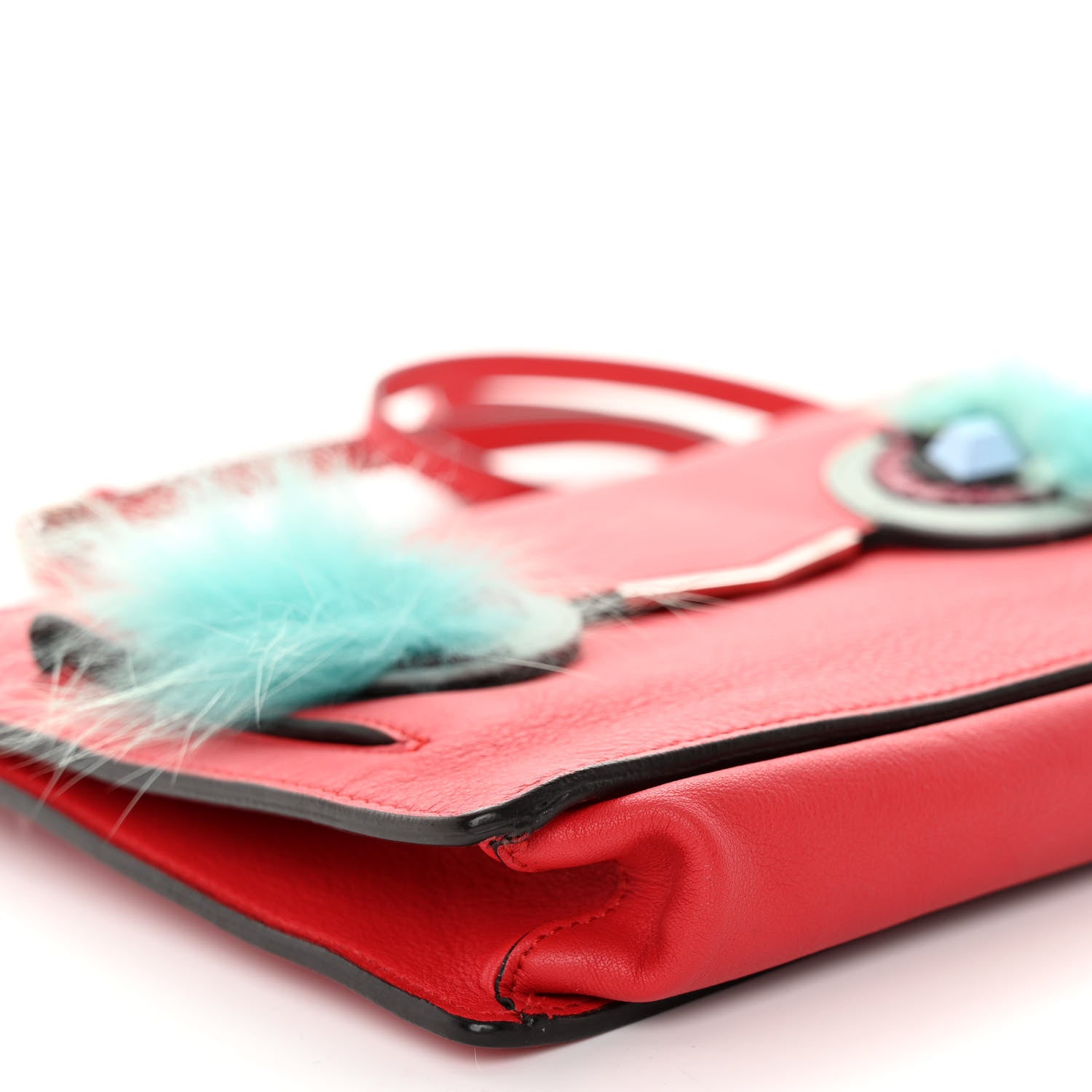 Fendi Vitello Dolce Fox Elaphe Ayers Hypnoteyes Min 2Jours Pouch Papavero Turchese Multicolor 8 of 10