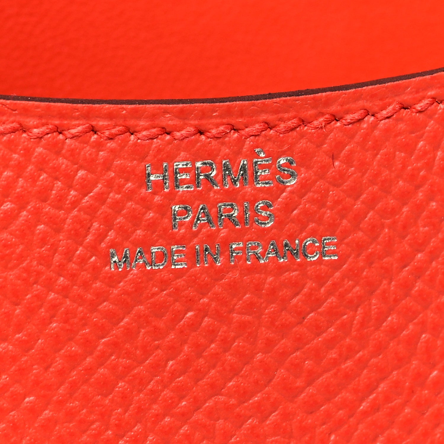 Hermes Epsom Enamel Constance Slim Wallet Capucine Sanguine 8 of 10