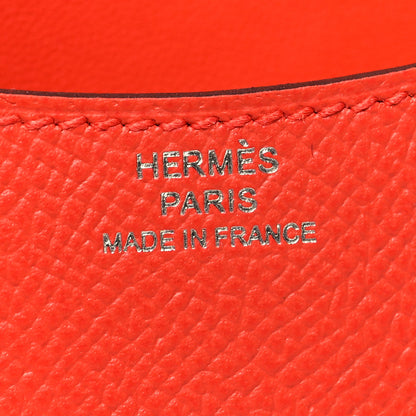 Hermes Epsom Enamel Constance Slim Wallet Capucine Sanguine 8 of 10