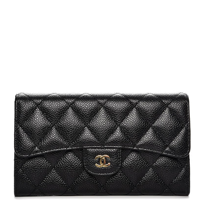 Chanel Caviar Quilted Large Flap Wallet Black 1 of 9