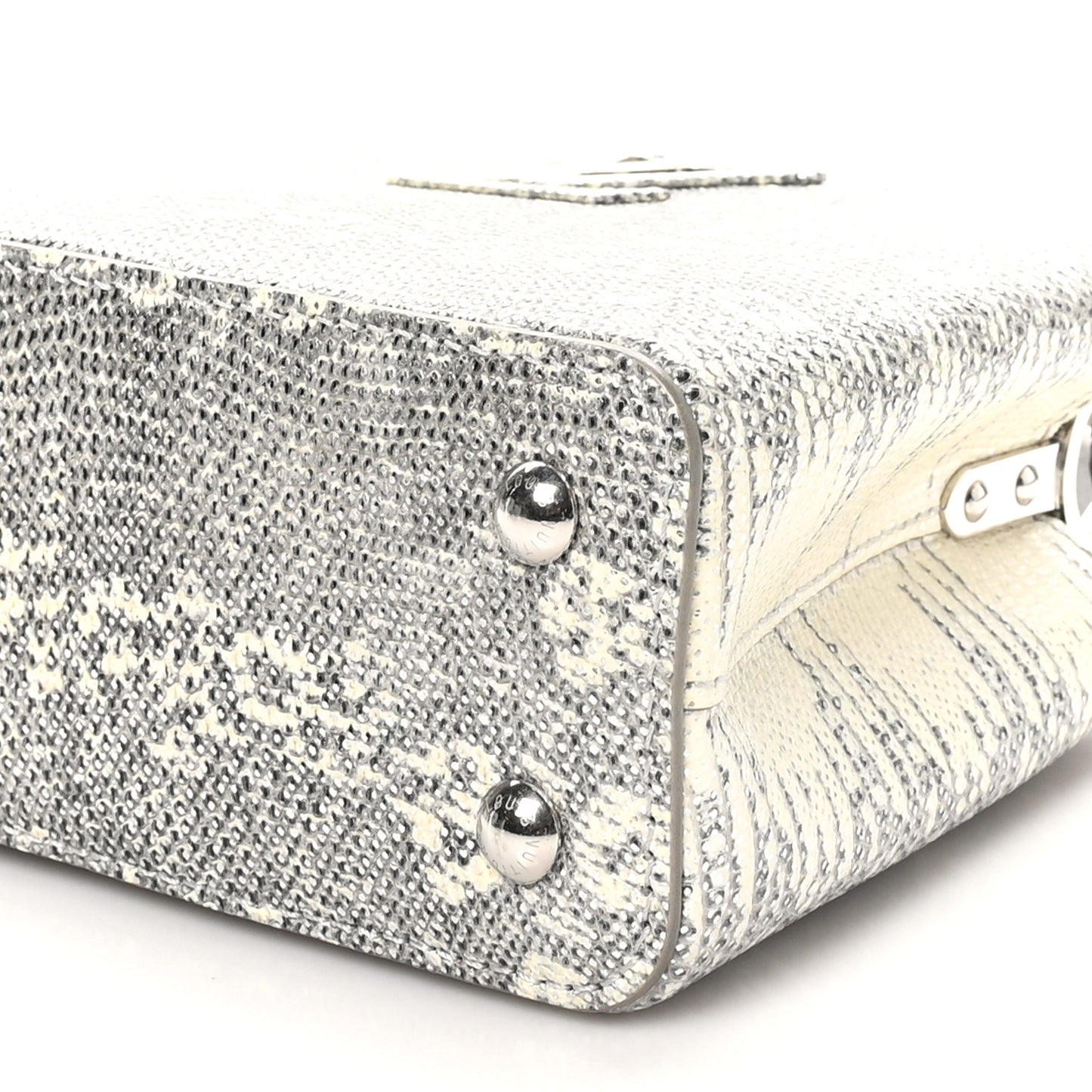 Lizard Mini Capucines Argento