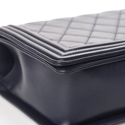 Chanel Lambskin Quilted New Medium Boy Flap Navy 17 of 26