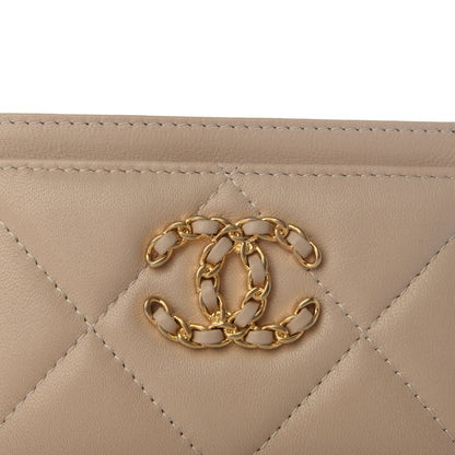 Chanel Goatskin Quilted 19 Card Holder Beige 3 of 6