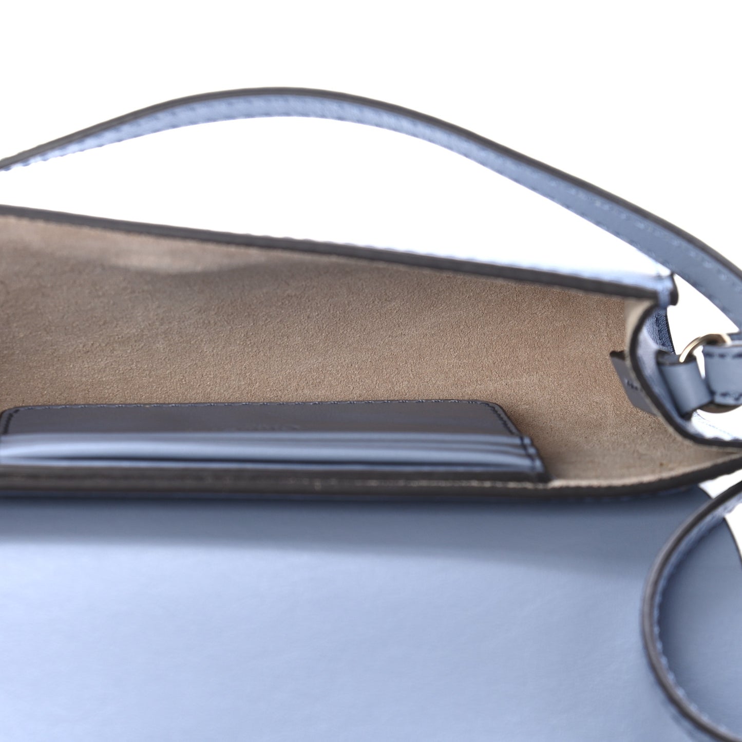 Suede Calfskin Mini Faye Shoulder Bag Washed Blue