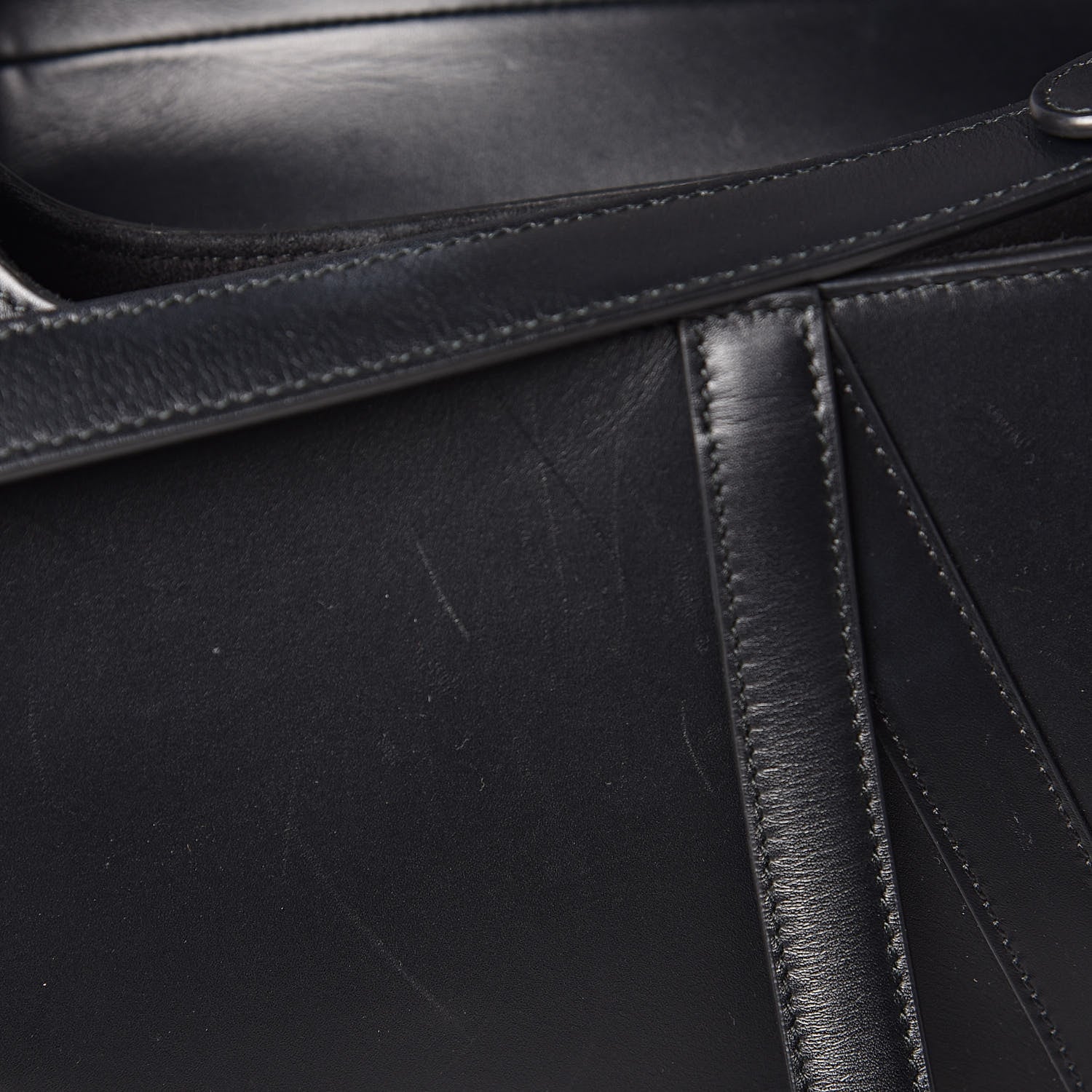 Christian Dior Calfskin Saddle Bag Black 8 of 12
