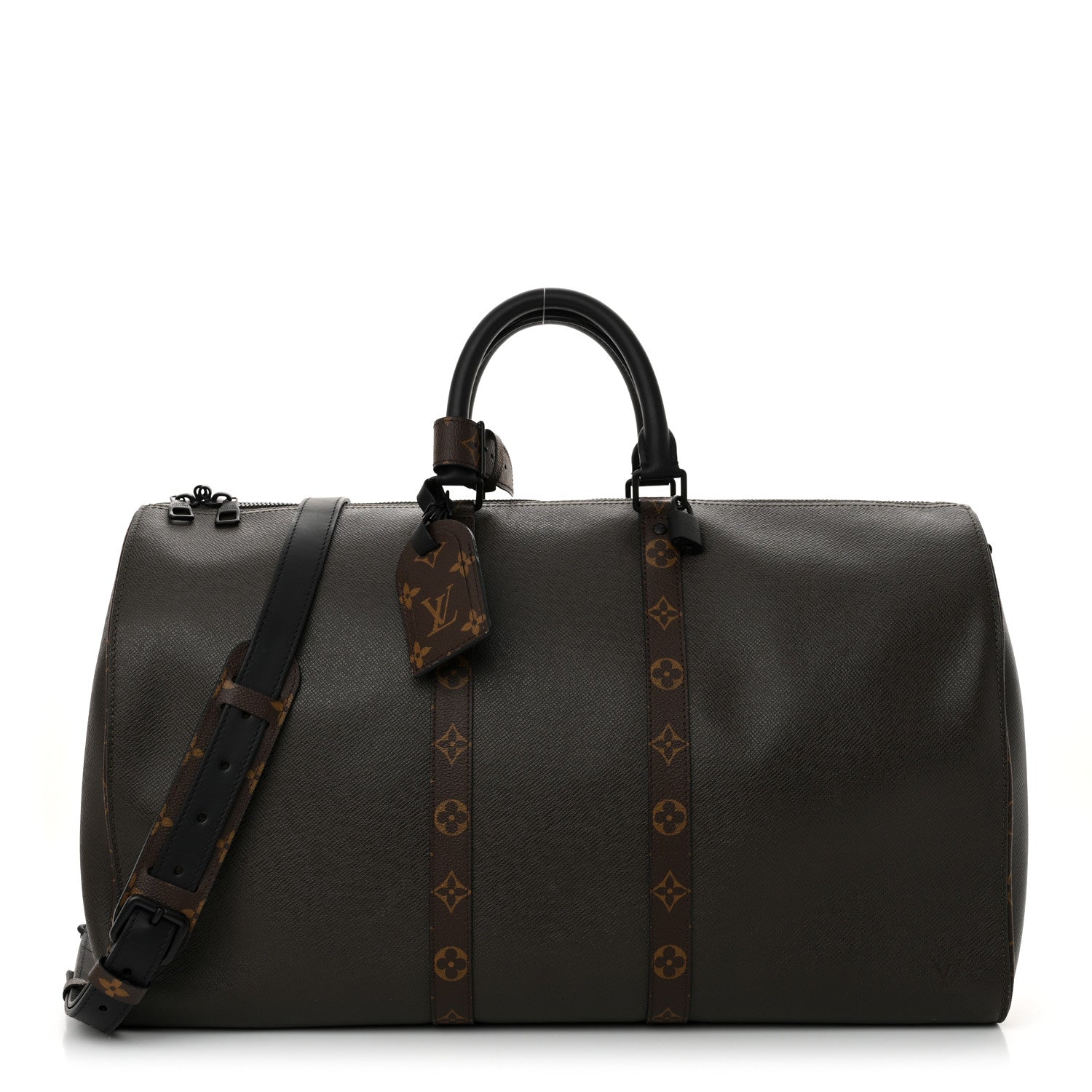 Louis Vuitton Taiga Monogram Keepall Bandouliere 50 Khaki 1 of 12