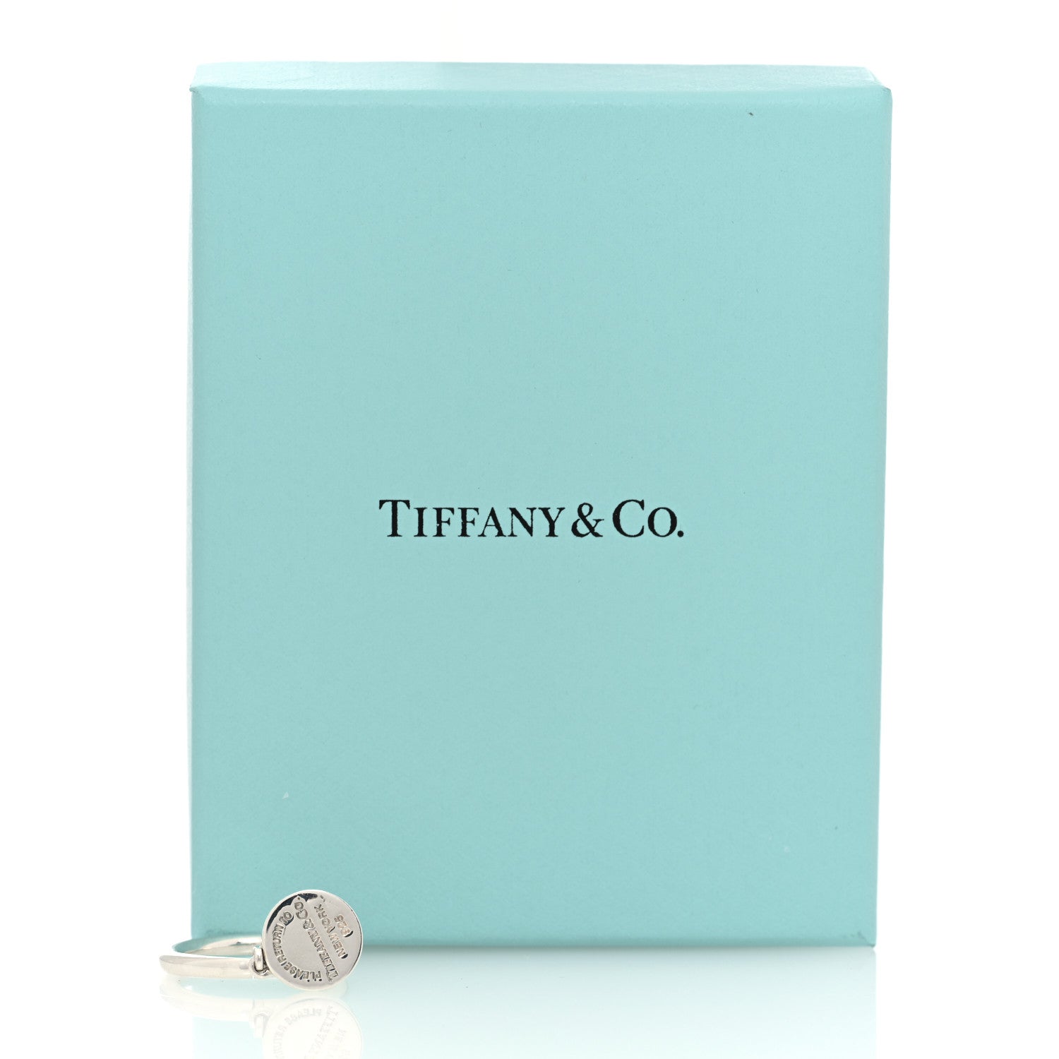 Tiffany Sterling Silver Return to Tiffany Round Charm Ring 50 5.5 5 of 5