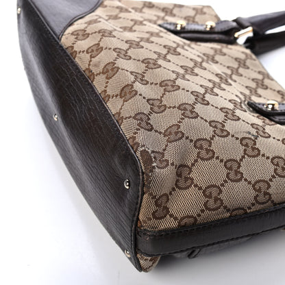 Gucci Monogram Small Hasler Tote Dark Brown 5 of 5