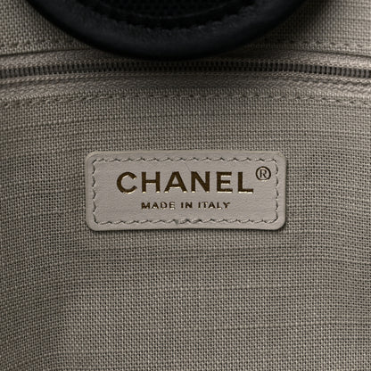 Chanel Cotton Medium Deauville Tote Black White 6 of 10
