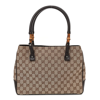 Gucci Monogram Small Bamboo Tote Brown 1 of 9