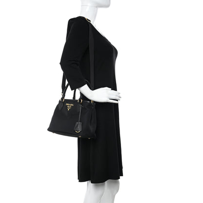Prada Tessuto Nylon Saffiano Small Tote Black 2 of 9