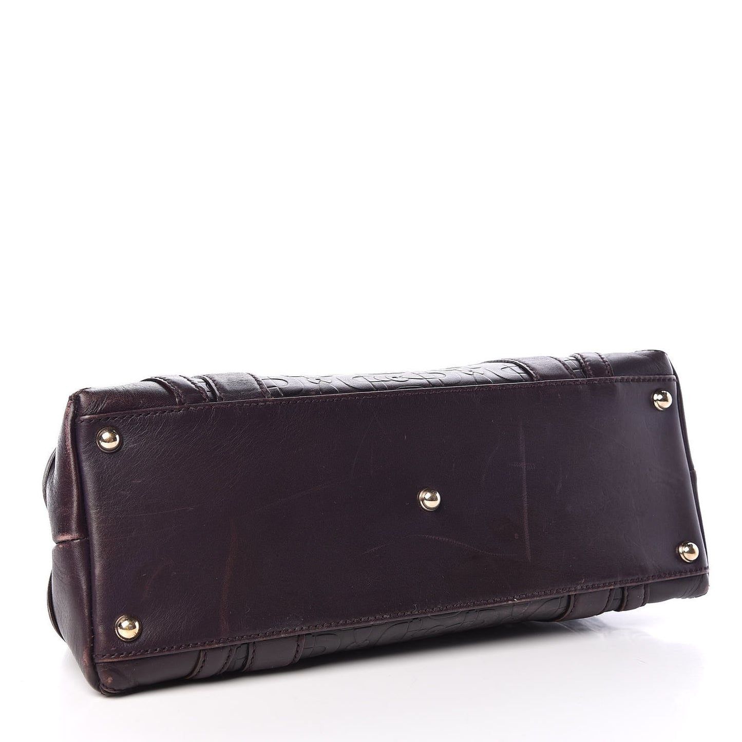 Calfskin Horsebit Embossed Shoulder Bag Purple