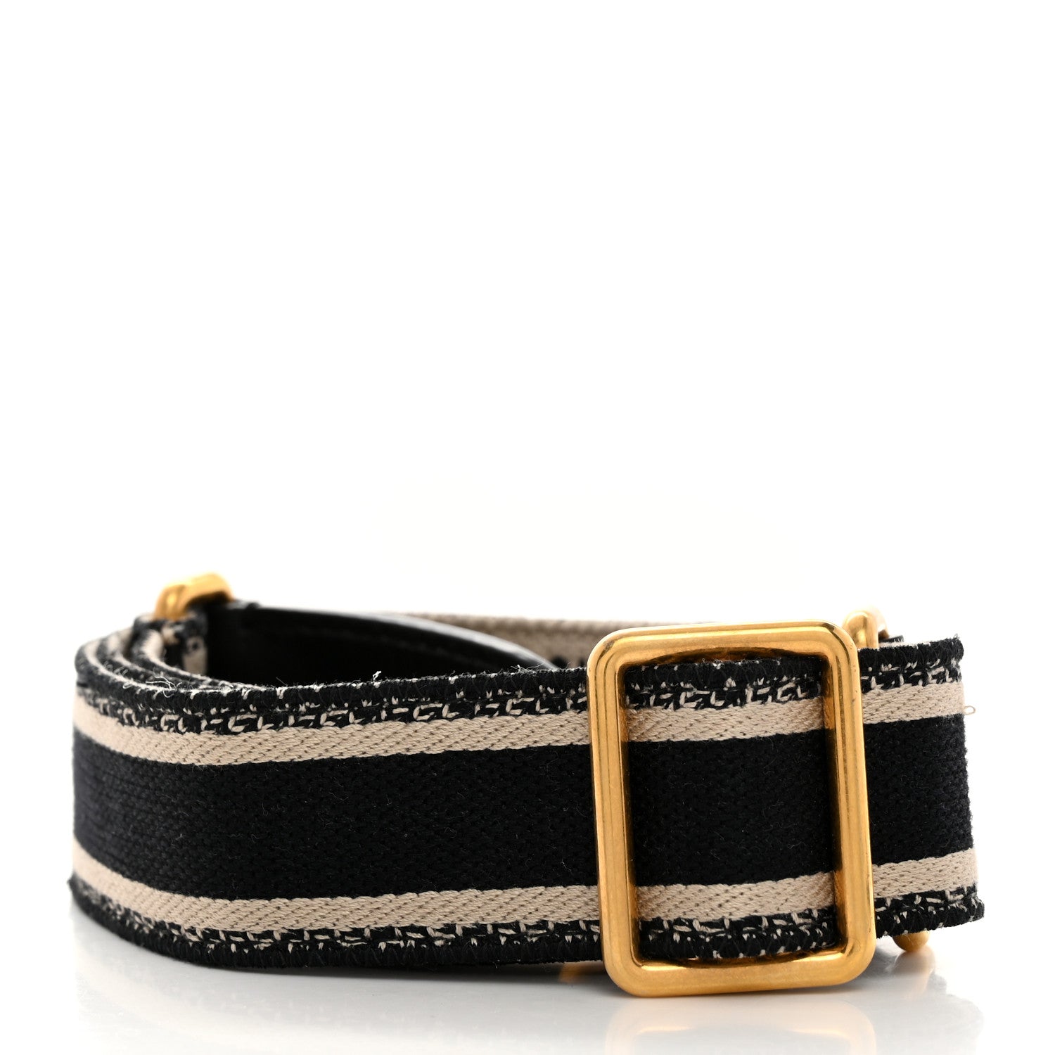 Christian Dior Canvas Embroidered Shoulder Strap Black 2 of 5