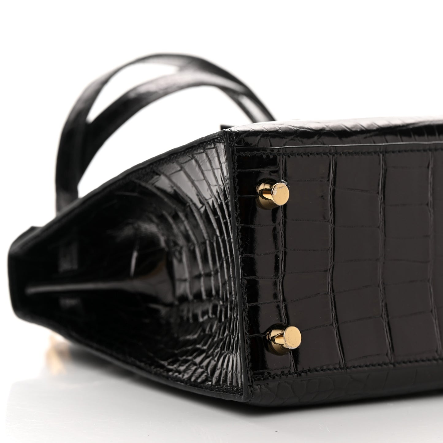 Shiny Alligator Kelly Sellier 25 Black