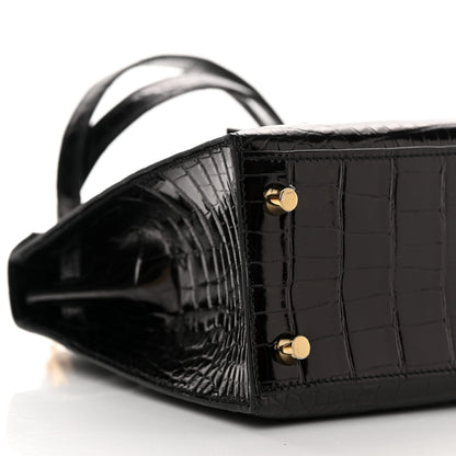 Hermes Shiny Alligator Kelly Sellier 25 Black 9 of 11