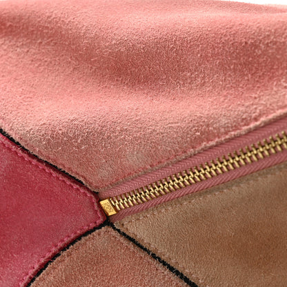 Loewe Calfskin Suede Medium Puzzle Bag Pink Black Multicolor 10 of 12