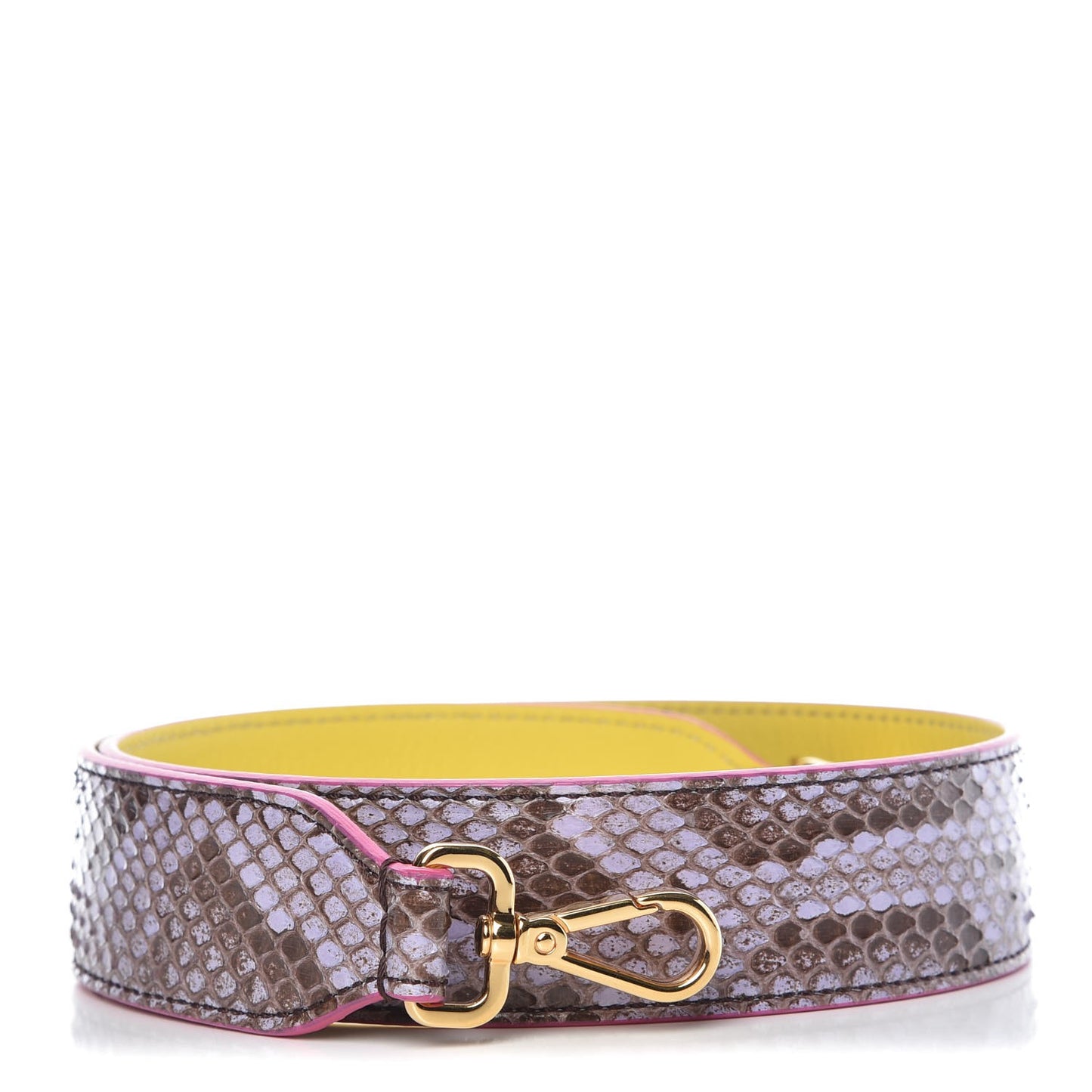 Shiny Python Vitello Dolce Strap You Purple Yellow