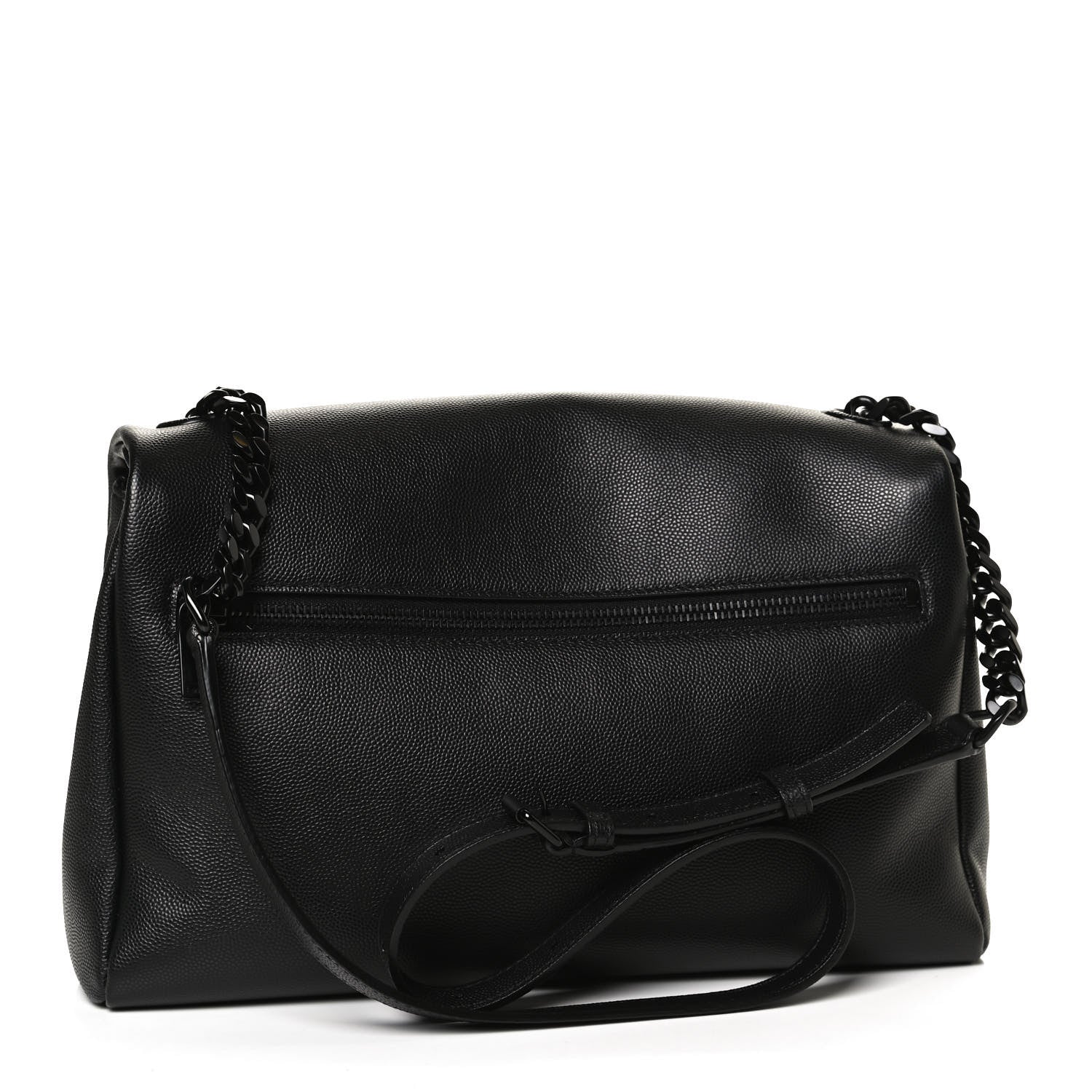 Saint Laurent Grain De Poudre Medium West Hollywood Monogram Fold-Over Black 3 of 10
