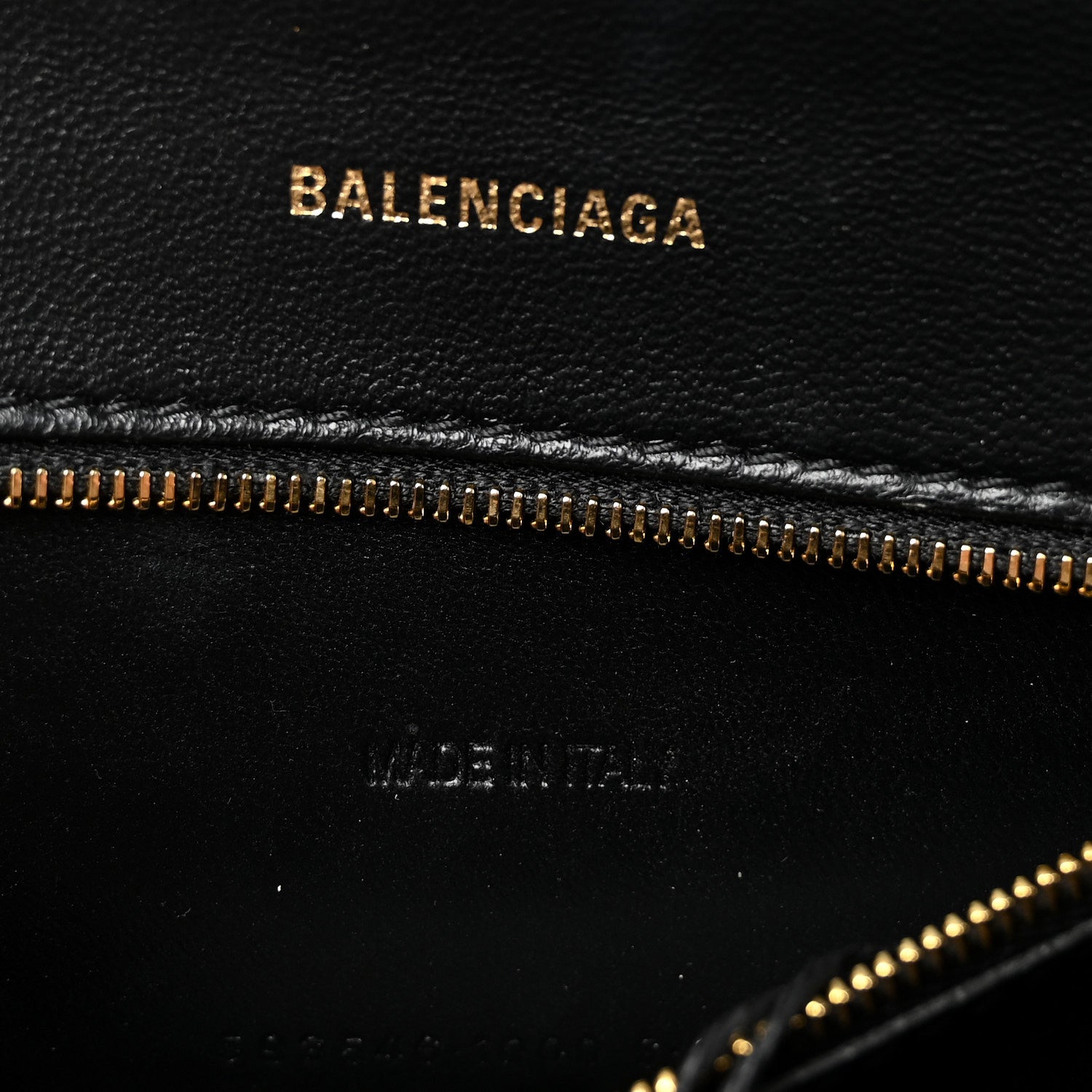 Balenciaga Shiny Calfskin Crocodile Embossed Small Hourglass Top Handle Bag Black 7 of 10