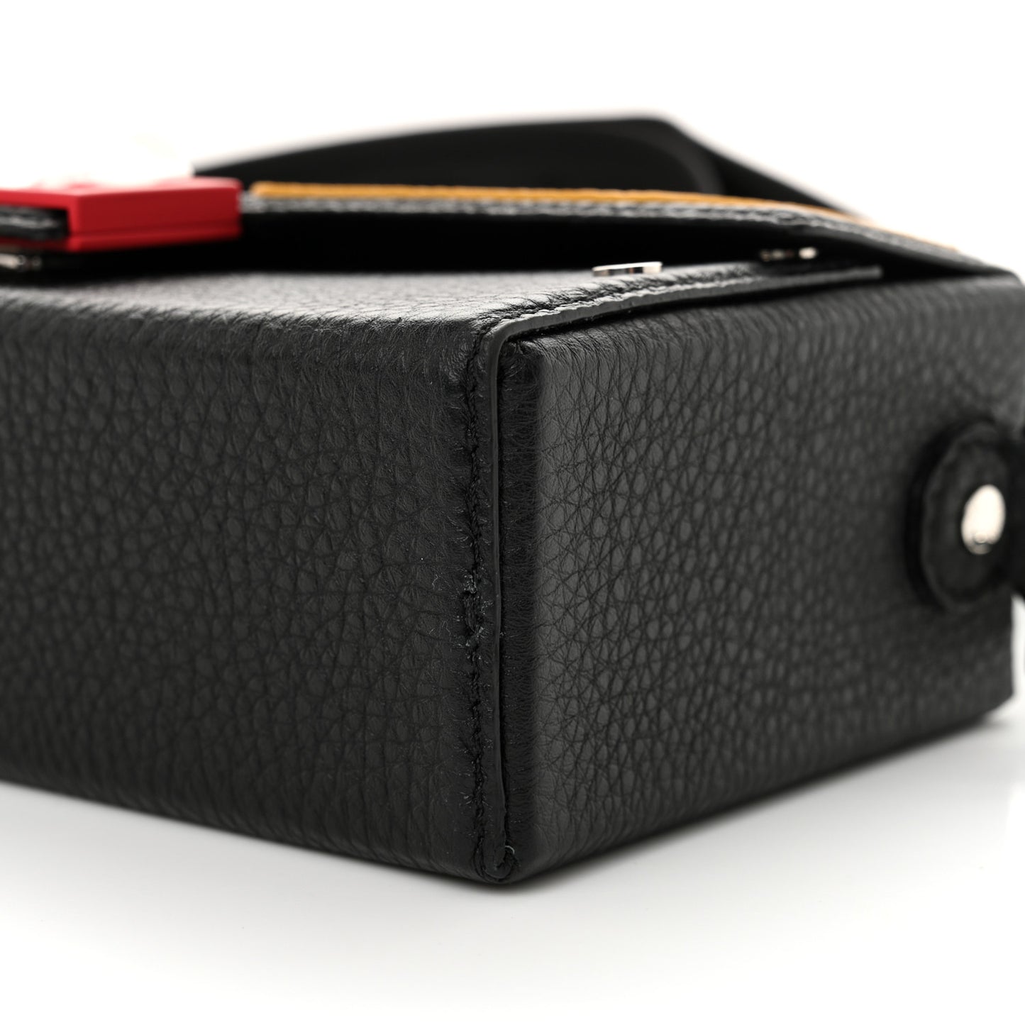 Vitello Cuoio Romano Monster Eyes Bi-Color Baguette Trunk Black Yellow
