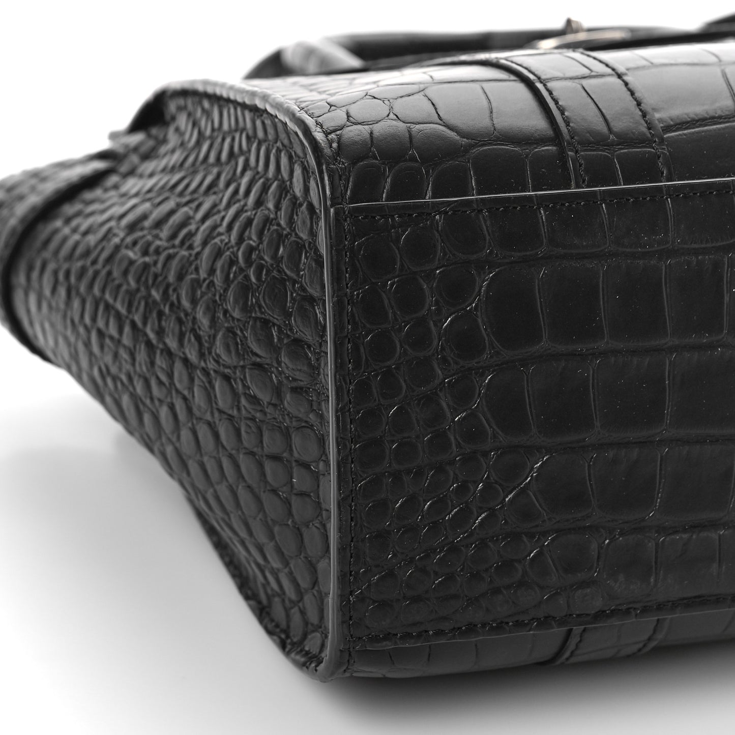 Crocodile Embossed Mini Zipped Bayswater Black
