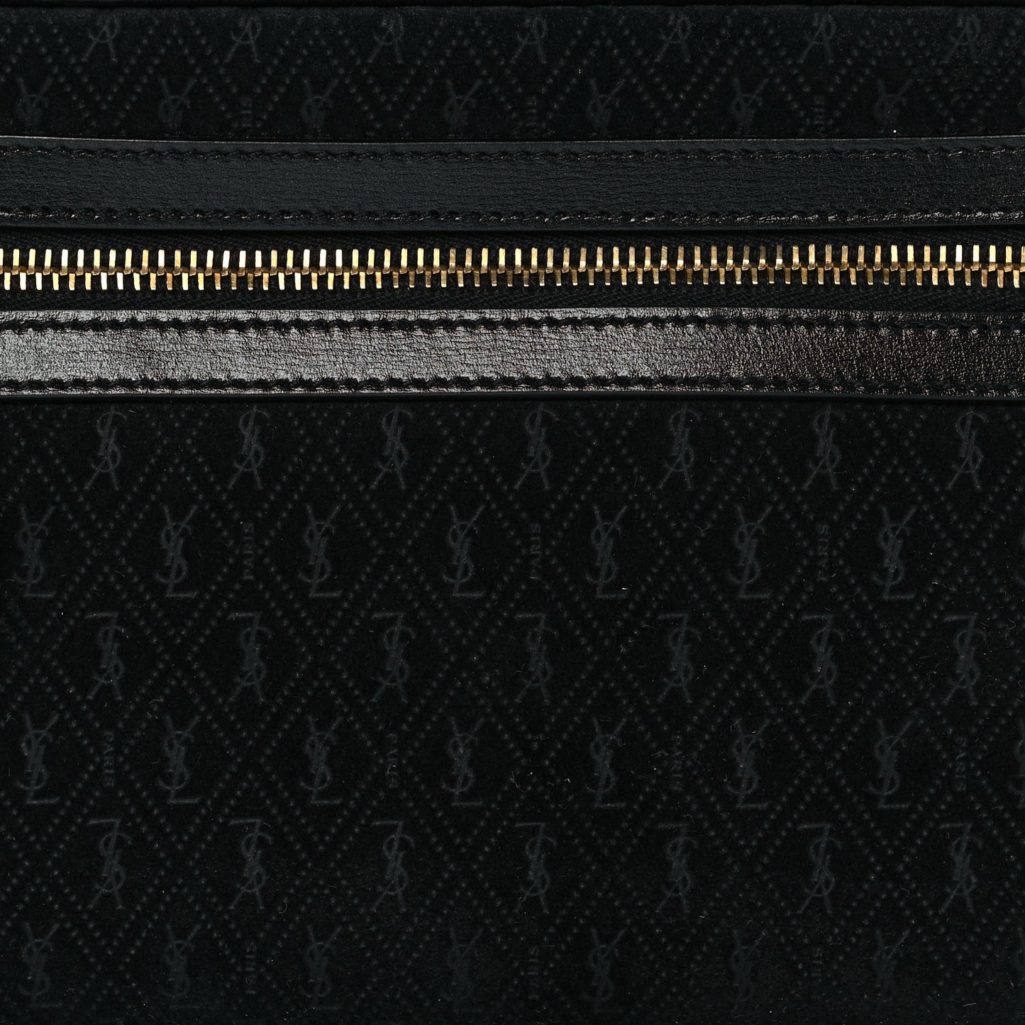 Suede Monogram All Over Camera Bag Black