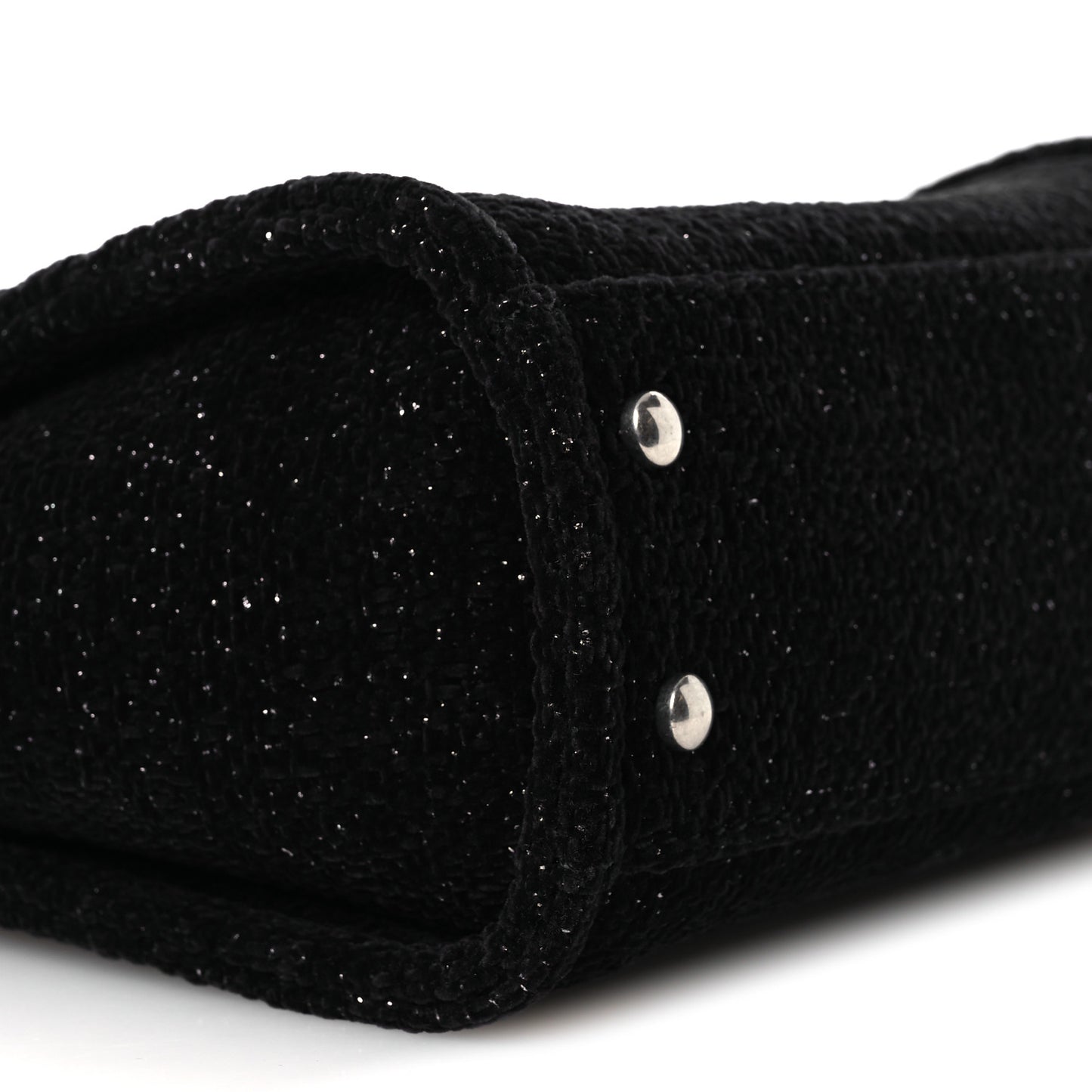 Lurex Canvas Mini Deauville Tote Black