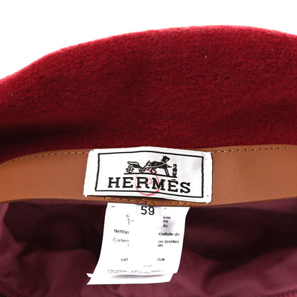 Hermes Merino Wool Bonnie Sailor Beret 59 Rouge Rubis 8 of 9
