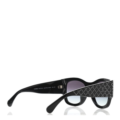 Chanel Acetate Strass Rectangle Sunglasses 5421B Black 4 of 4