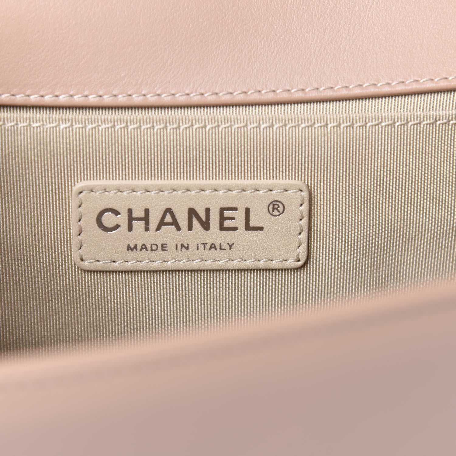 Chanel Calfskin Chevron Quilted Medium Boy Flap Beige 8 of 11