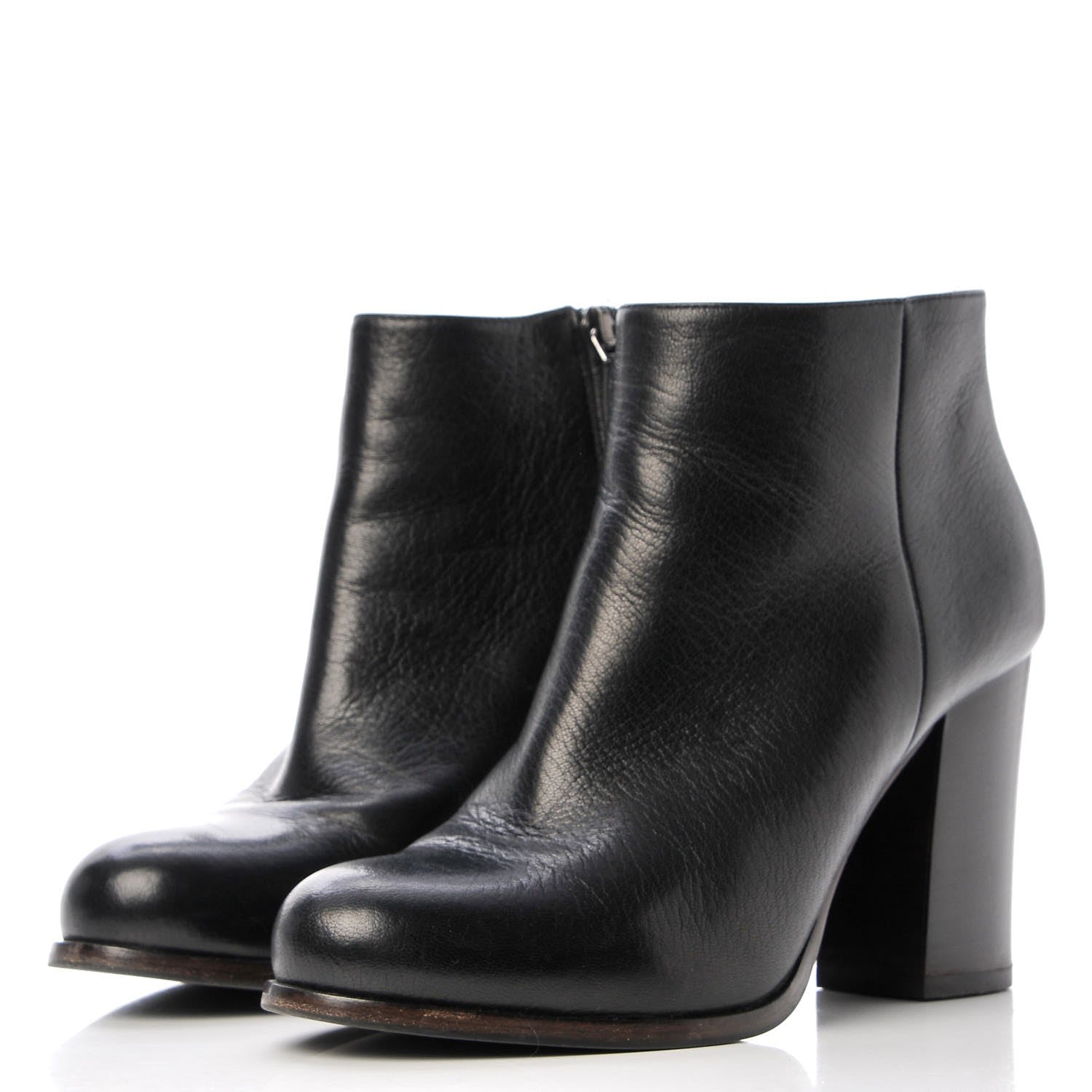 Prada Calfskin Ankle Boots 37.5 Black 3 of 10
