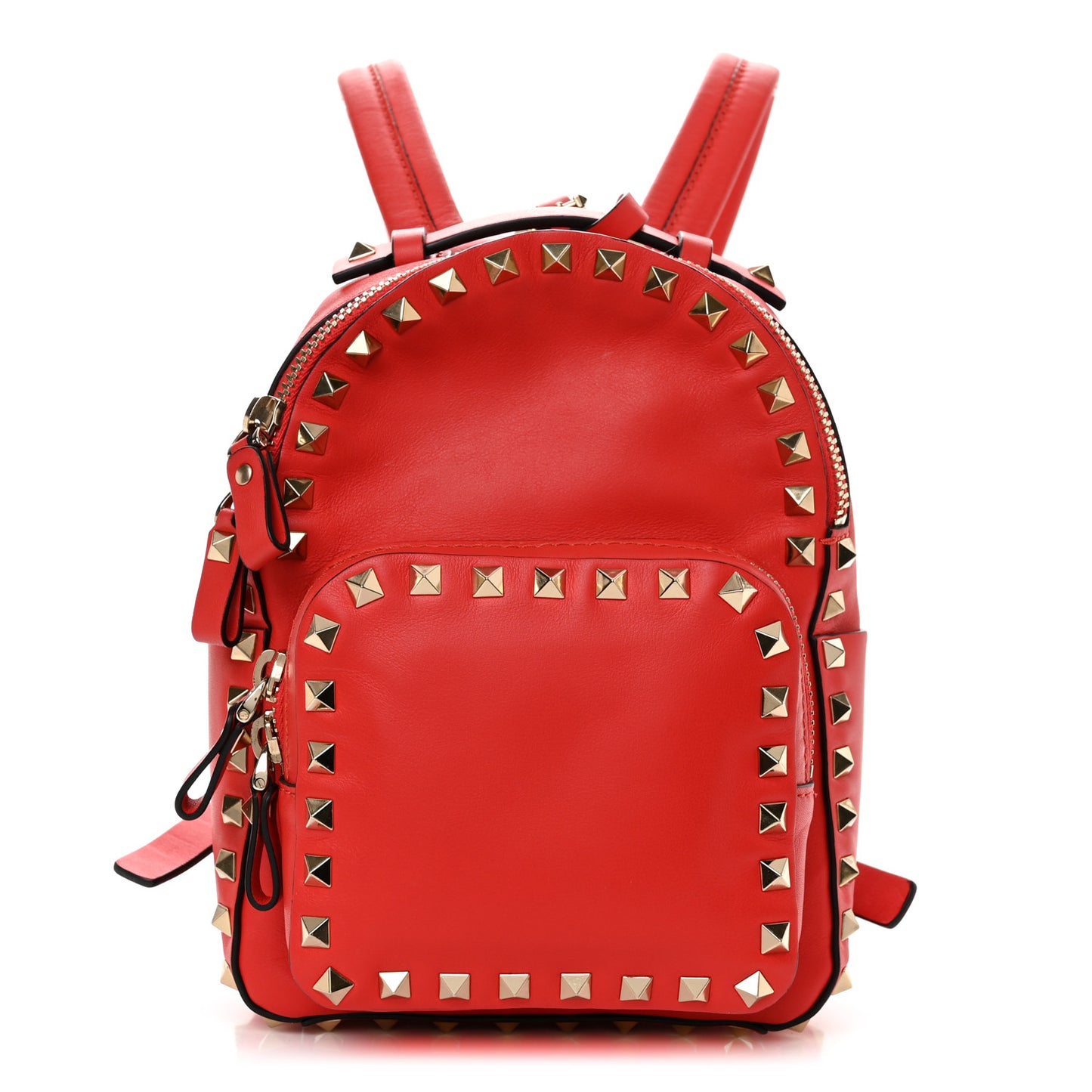 Vitello Mini Rockstud Backpack Deep Orange