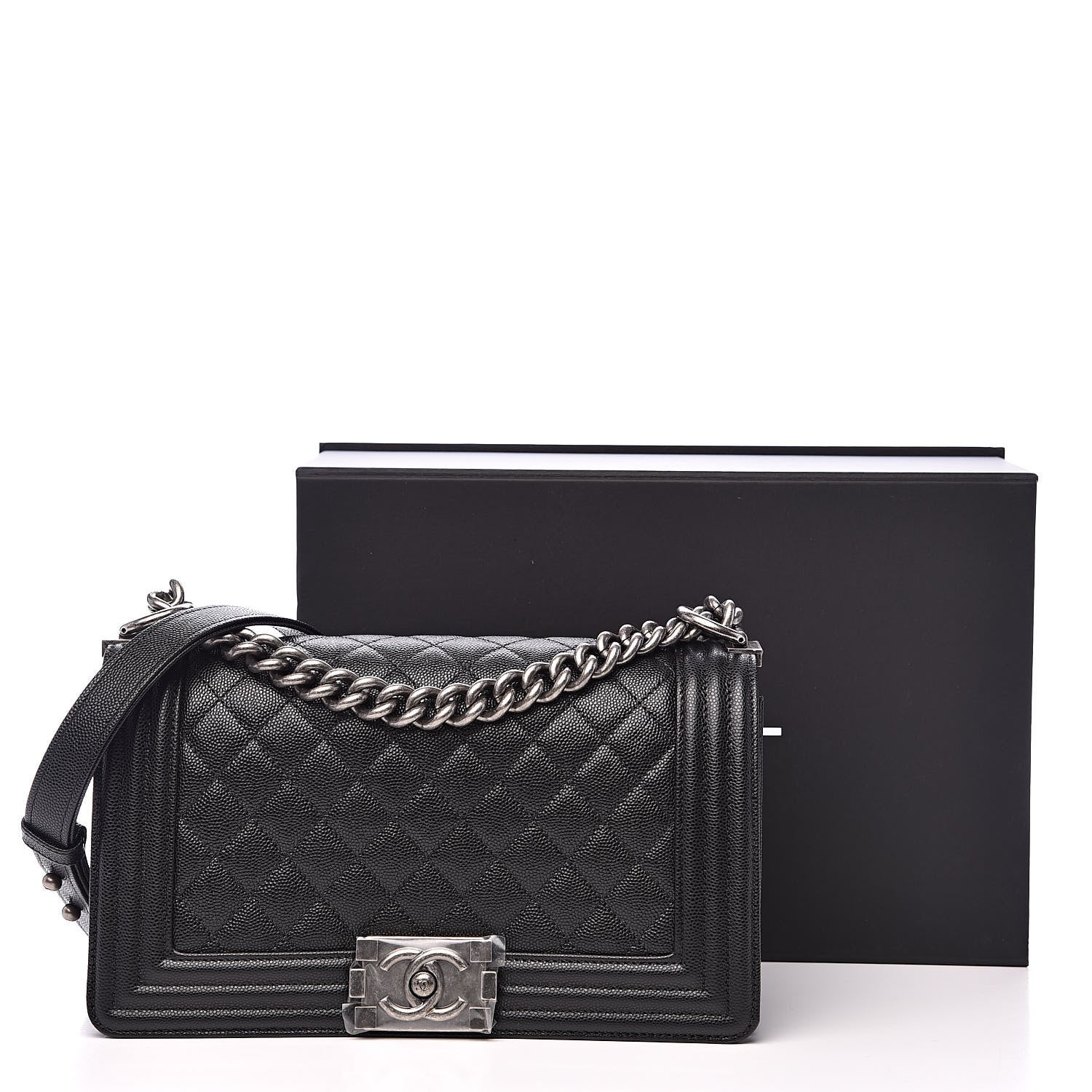 Chanel Caviar Quilted Medium Boy Flap Black 12 of 12