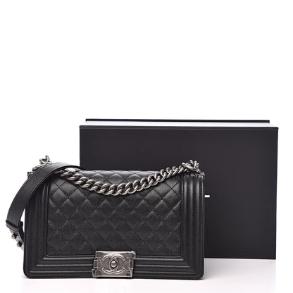 Chanel Caviar Quilted Medium Boy Flap Black 12 of 12