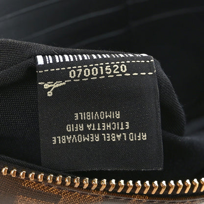 Fendi Glazed Fabric Vitello Century FF 1974 Stamp Patch Small FFreedom Flat Pouch Mogano Panna Black 7 of 7