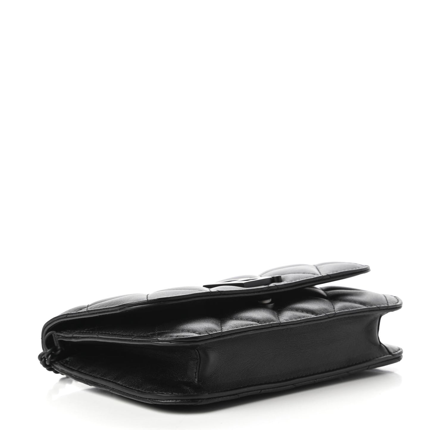 Calfskin Quilted Touch B Wallet on Chain Black