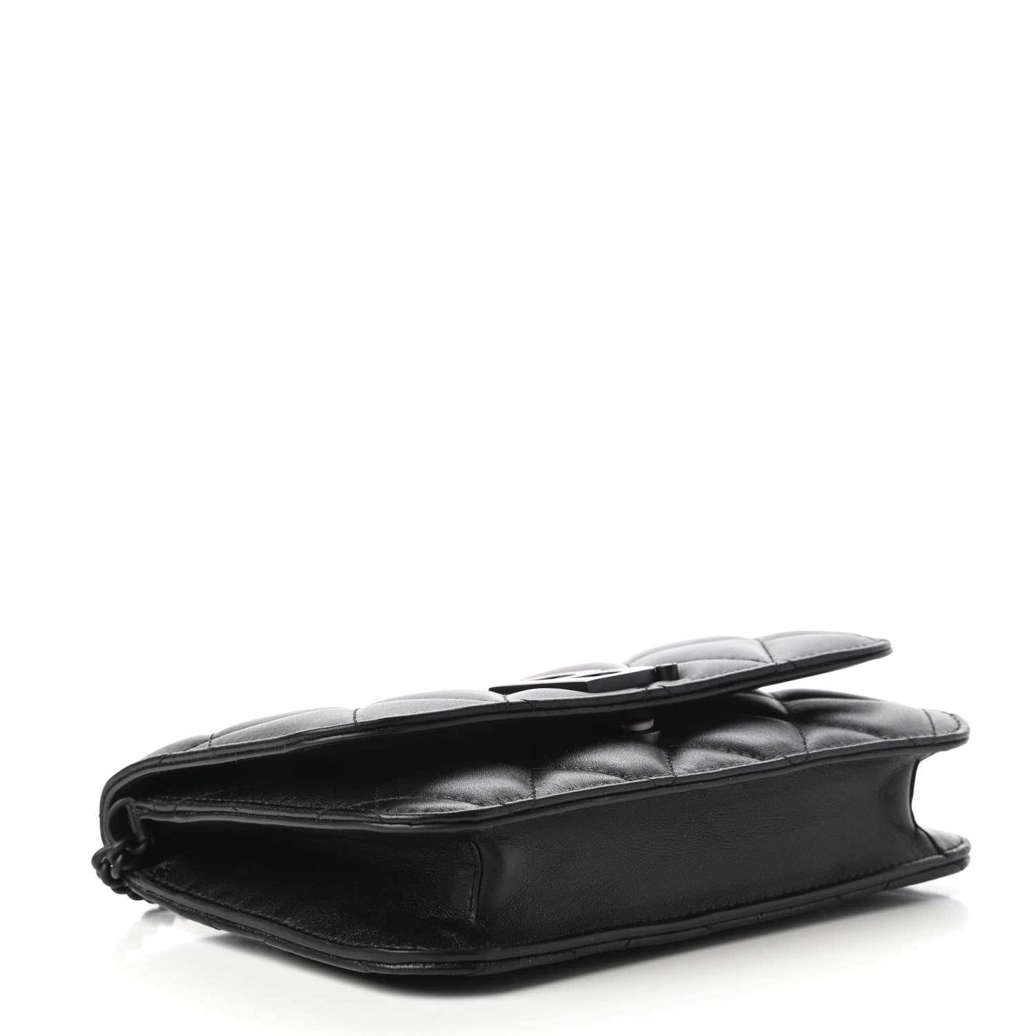 Balenciaga Calfskin Quilted Touch B Wallet on Chain Black 4 of 9