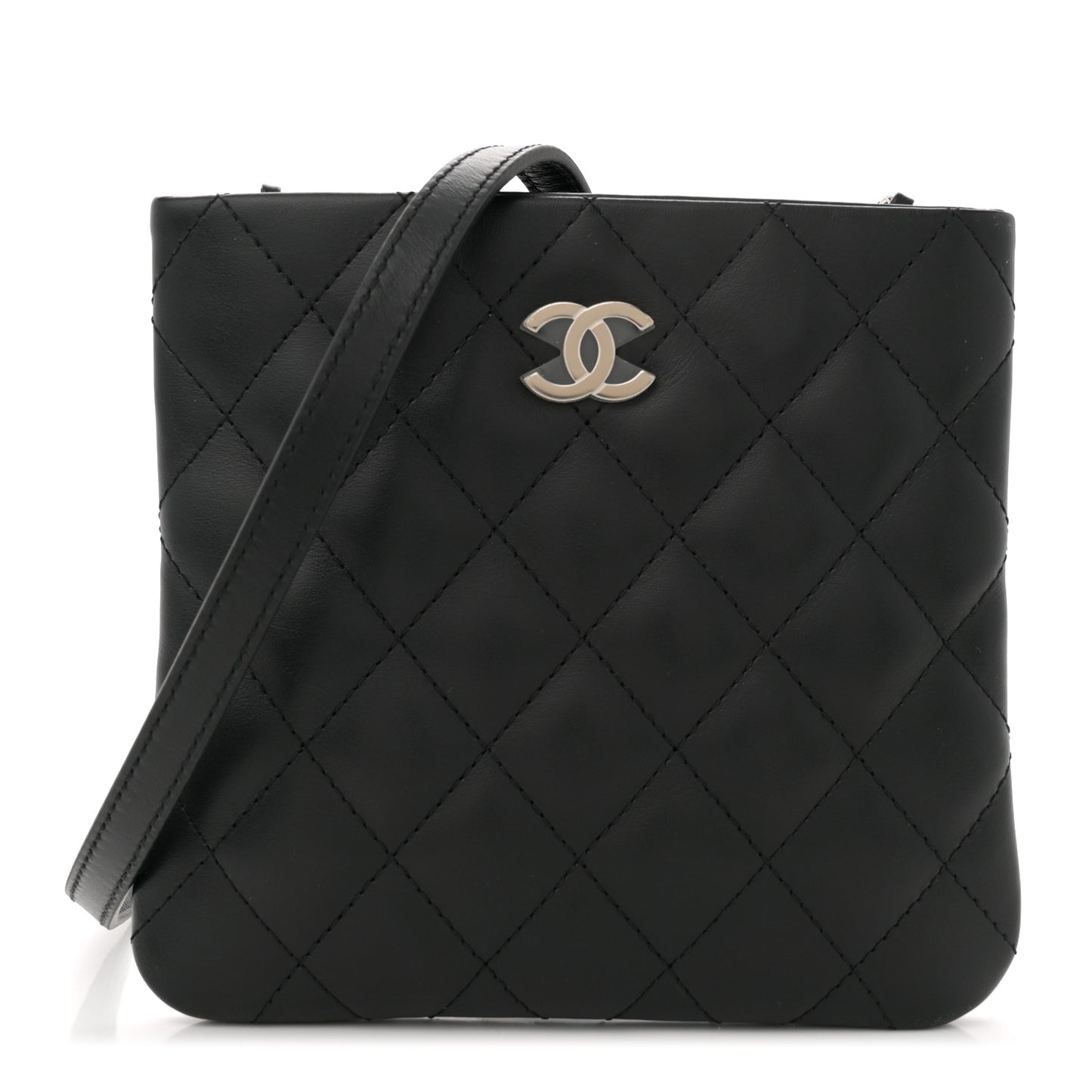 Lambskin Quilted Crossbody Bag Black