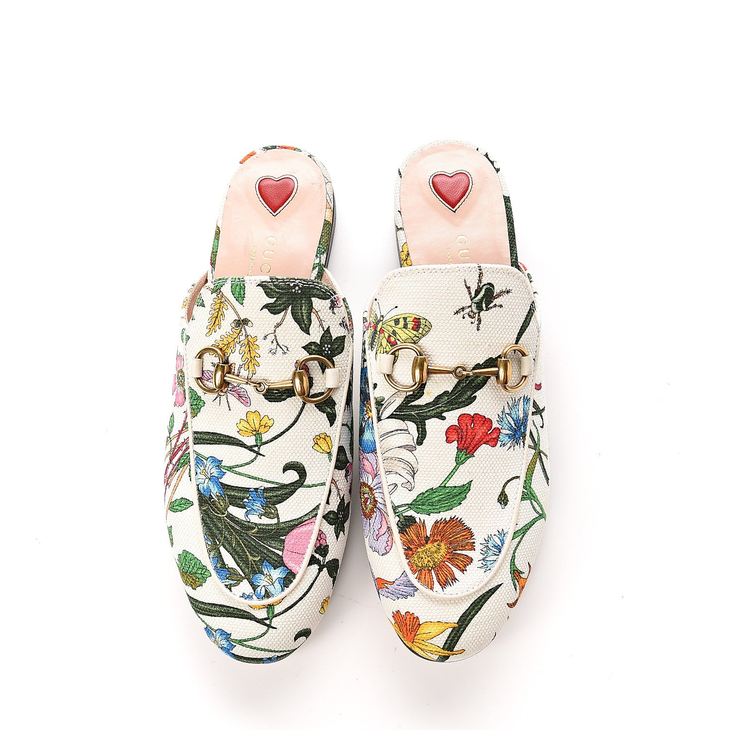 Gucci Canvas Flora Womens Princetown Slippers 36.5 White Multicolor 10 of 10