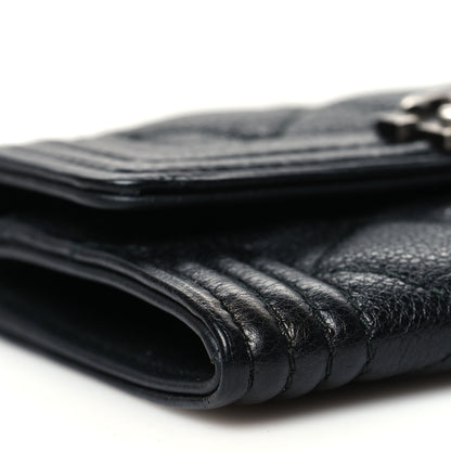 Chanel Caviar Quilted Boy Flap Card Holder Black 10 of 12