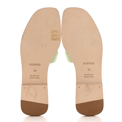 Hermes Epsom Oran Sandals 38 Vert Jade 5 of 9