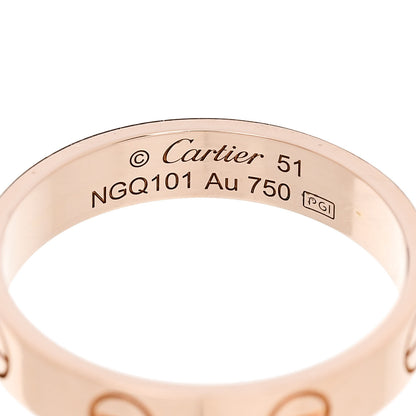 Cartier 18K Pink Gold 3.5mm LOVE Wedding Band Ring 51 5.75 4 of 5
