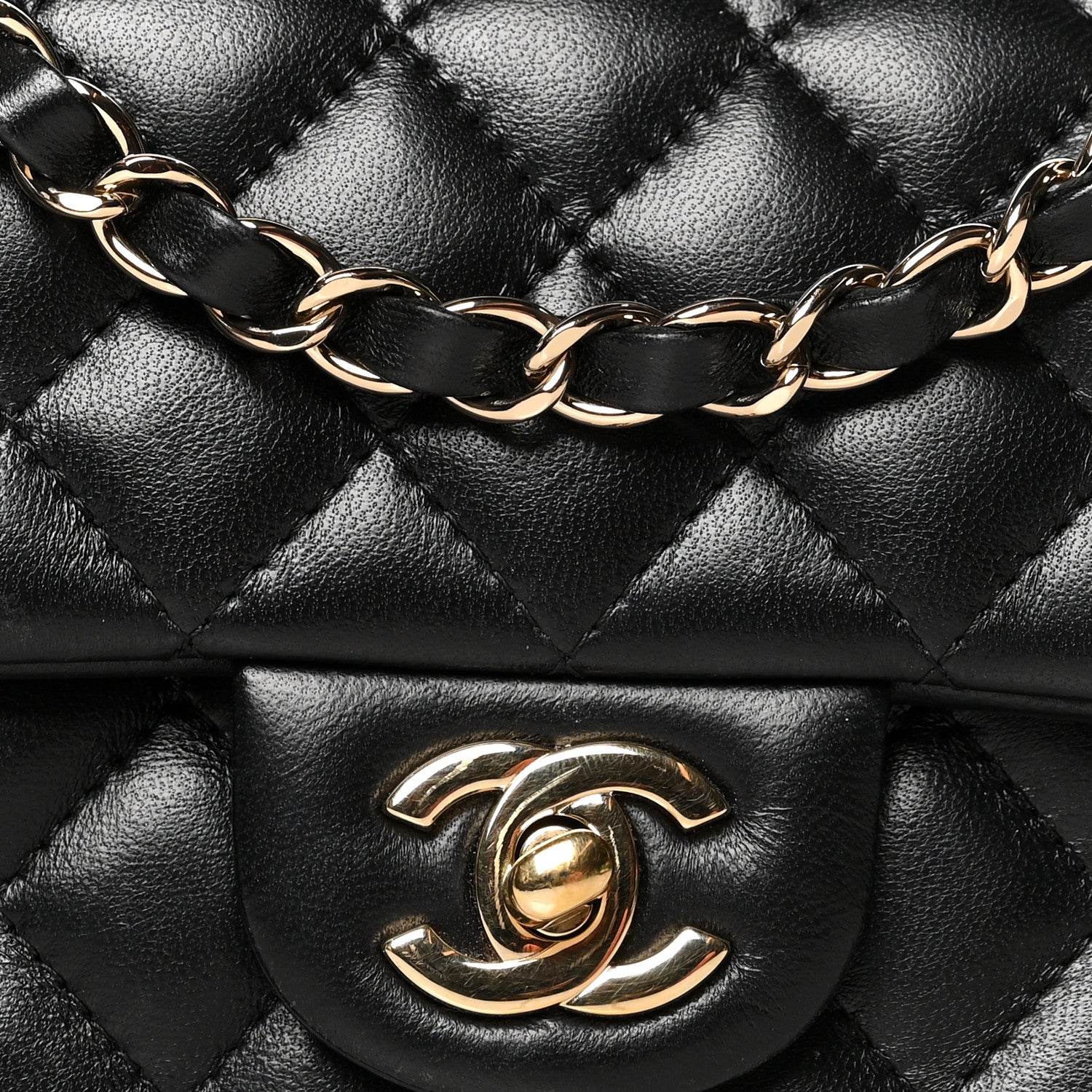 Chanel Lambskin Quilted Mini Rectangular Flap Black 7 of 9
