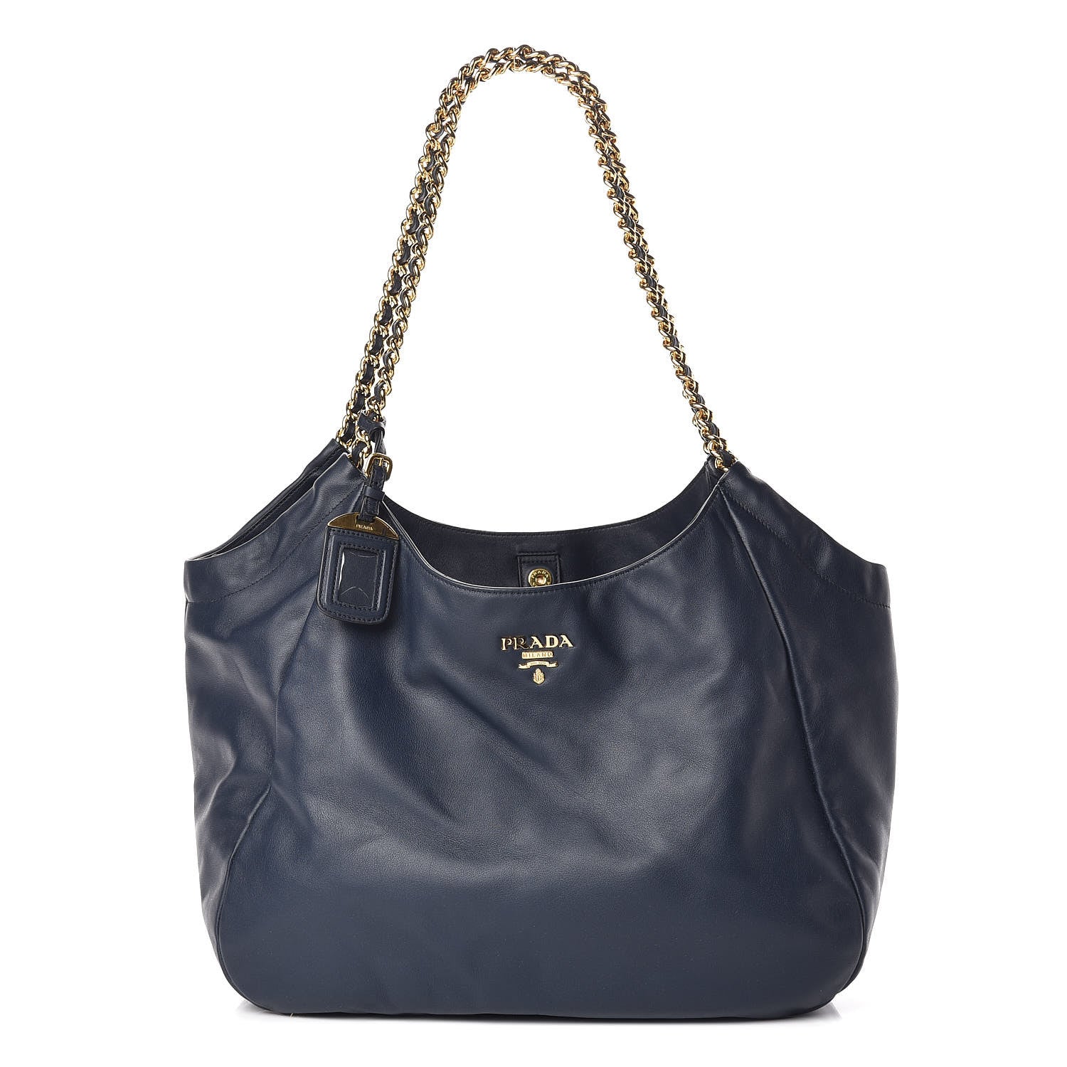 Prada Soft Calf Chain Tote Baltico 1 of 12