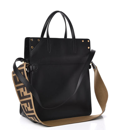 Fendi Vitello Grace Matte Large Flip Tote Black 5 of 11