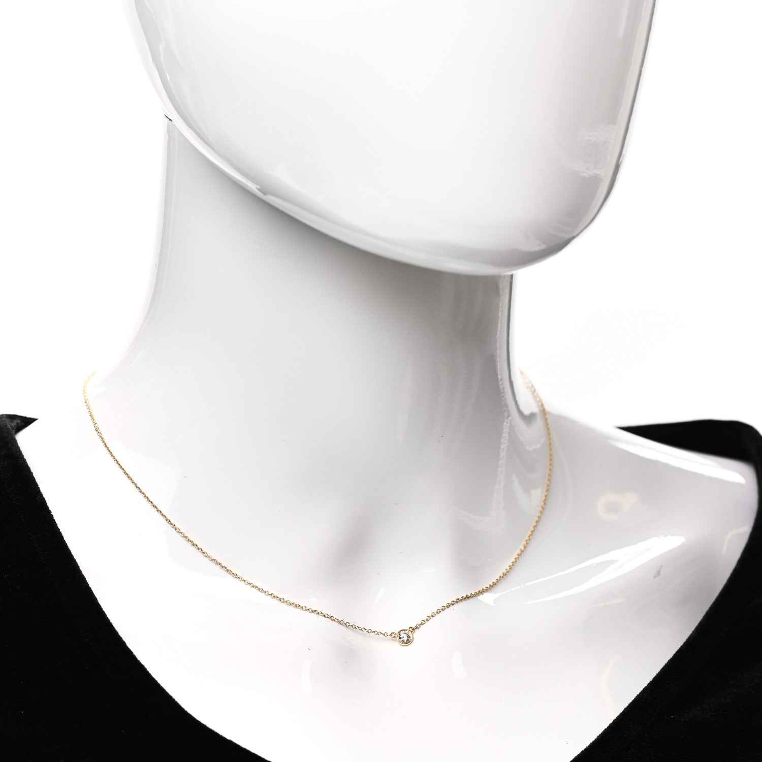 Tiffany 18K Yellow Gold Diamond .12ct Elsa Peretti Diamonds by the Yard Pendant Necklace 2 of 5