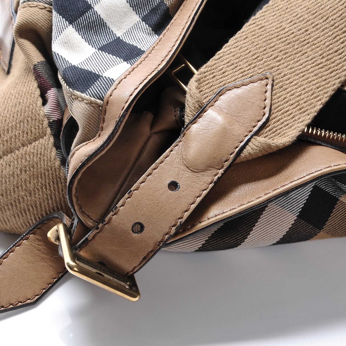 Canvas House Check Small Parsons Hobo Dark Stone