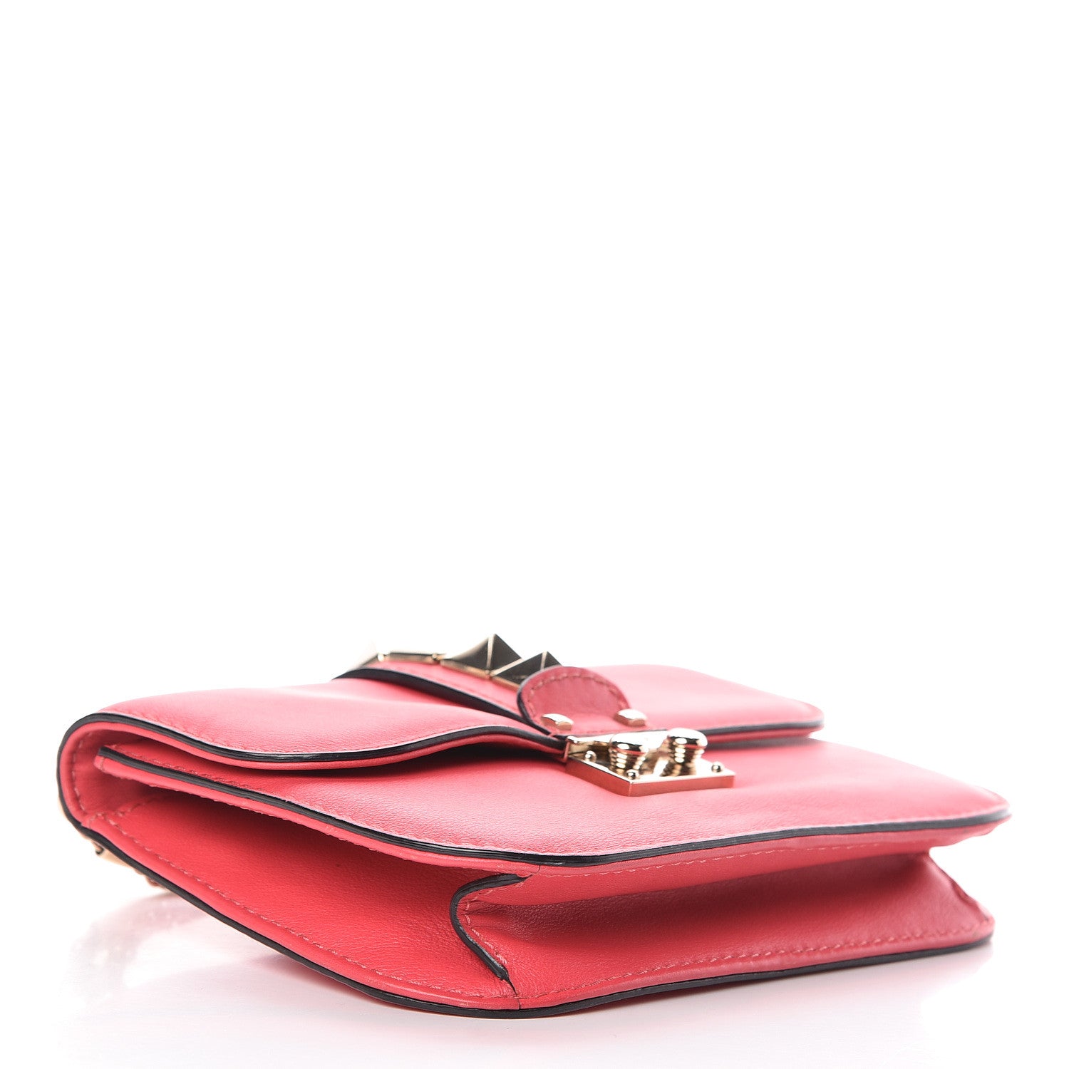 Valentino Garavani Vitello Small Glam Lock Rockstud Flap Deep Rose 4 of 12